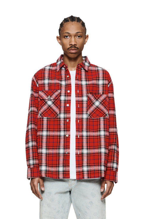 PURPLE BRAND Plaid Flannel Ls Shirt Mens Apparel