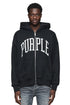 PURPLE BRAND P460 Hwt Fleece Full Zip Hoody Mens Apparel