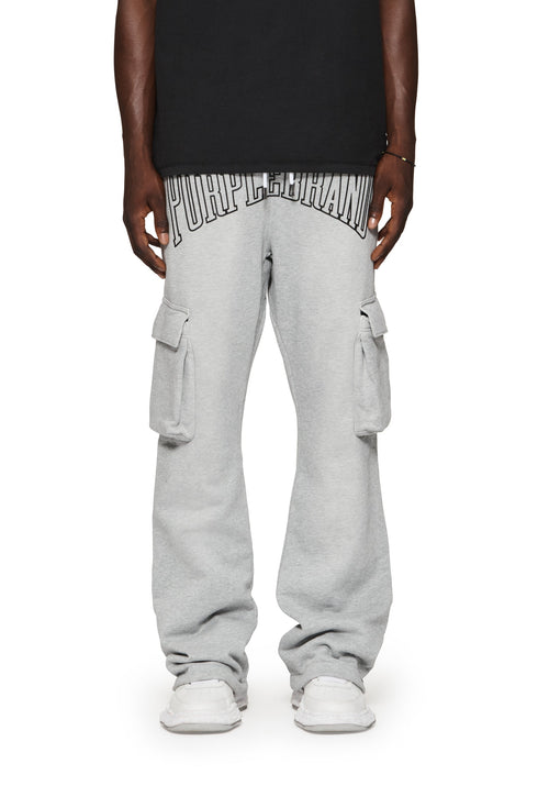 PURPLE BRAND P476 Mwt Fleece Flared Cargo Pants Mens Apparel