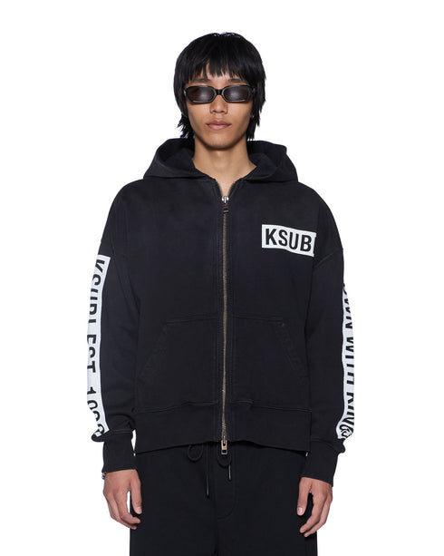 KSUBI King Haln Zip Thru Hde Blk Fad Men's Apparel