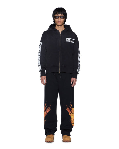 KSUBI King Haln Zip Thru Hde Blk Fad Men's Apparel