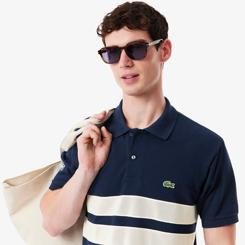 LACOSTE Bold Stripes Classic Fit L.12.12 Polo Mens Apparel