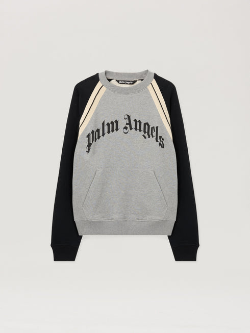 PALM ANGELS Curved Logo Track Crew Mens Apparel