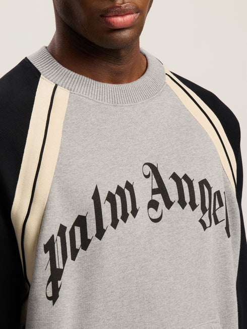 PALM ANGELS Curved Logo Track Crew Mens Apparel