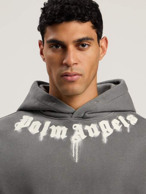 PALM ANGELS Neck Logo Hoodie Mens Apparel