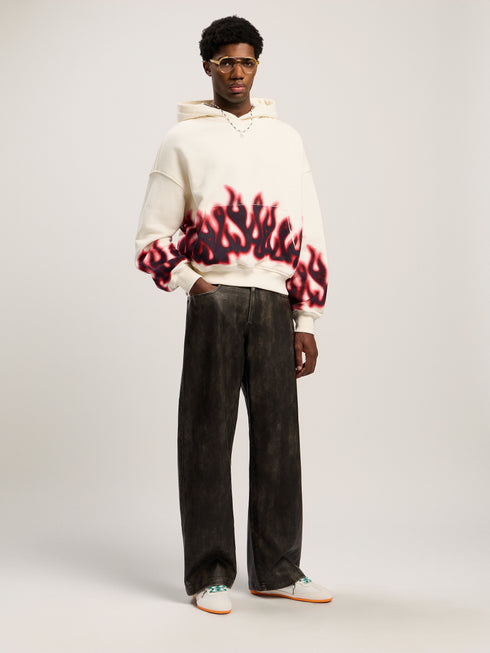 PALM ANGELS Flames Loose Hoodie Mens Apparel