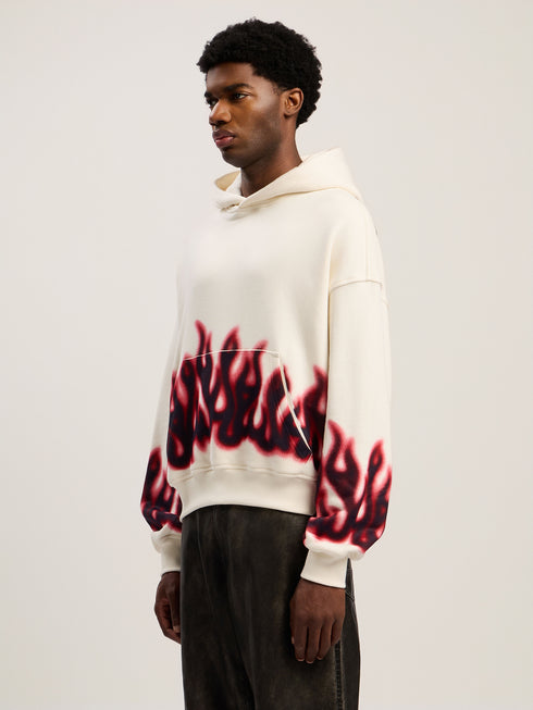 PALM ANGELS Flames Loose Hoodie Mens Apparel