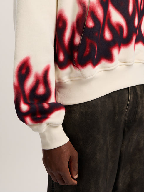 PALM ANGELS Flames Loose Hoodie Mens Apparel