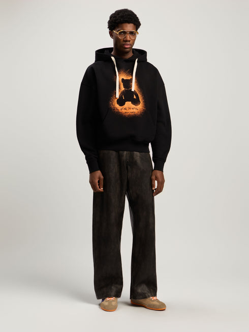 PALM ANGELS Spray Bear Loose Hoodie Mens Apparel