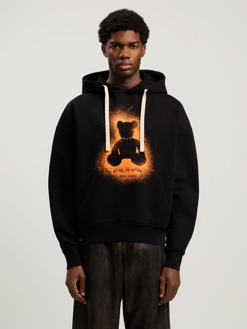 PALM ANGELS Spray Bear Loose Hoodie Mens Apparel