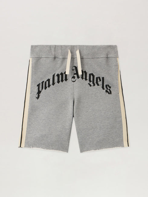 PALM ANGELS Curved Logo Track Sweatshorts Mens Apparel
