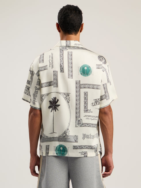 PALM ANGELS Dollar Print Short Sleeve Shirt Mens Apparel