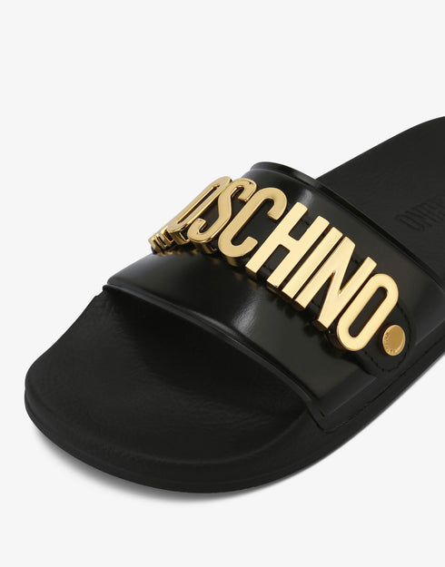 MOSCHINO LETTERING LOGO PVC POOL Unisex Slides