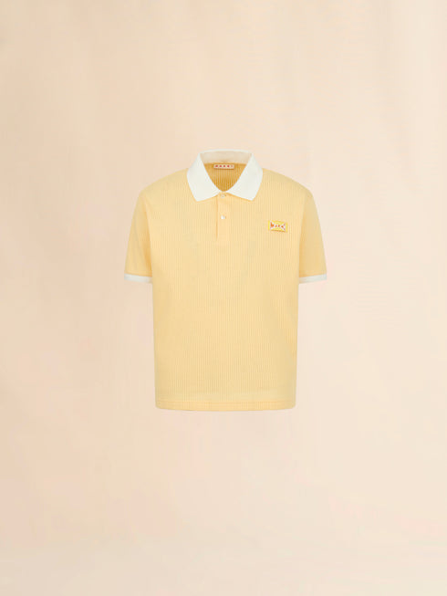 MARNI Yellow interlock polo shirt with jacquard motif Men's Apparel