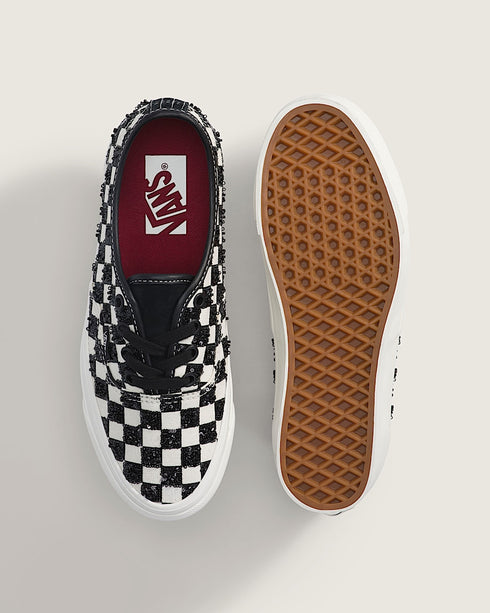 VANS LX Authentic 44 Beaded Checkerboard Black Unisex Sneakers
