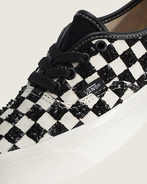VANS LX Authentic 44 Beaded Checkerboard Black Unisex Sneakers