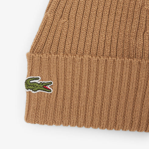 LACOSTE Rib Knit Brushed Wool Beanie Accessories
