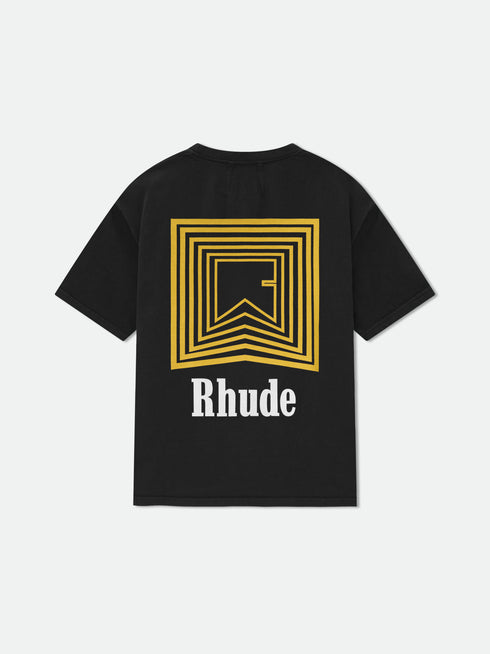 RHUDE Chevron Logo Repeat Tee Vtg Mens Apparel