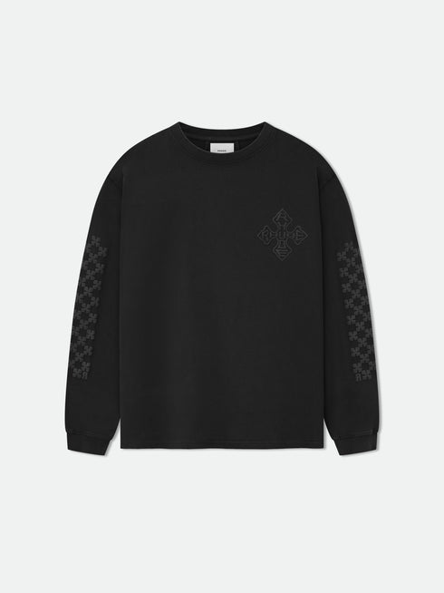 RHUDE Cross Logo Ls Tee Mens Apparel