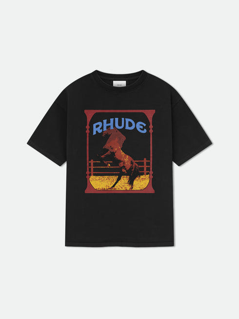 RHUDE Cadre Tee VTG Black Mens Apparel