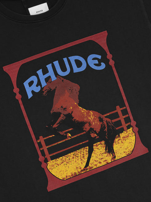 RHUDE Cadre Tee VTG Black Mens Apparel