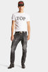 DSQUARED2 Black Spotted Wash Tidy Biker Mens Apparel