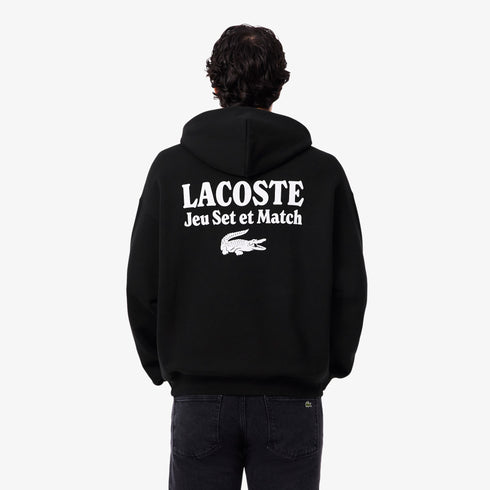 LACOSTE Multi Print Fleece Hoodie Mens Apparel