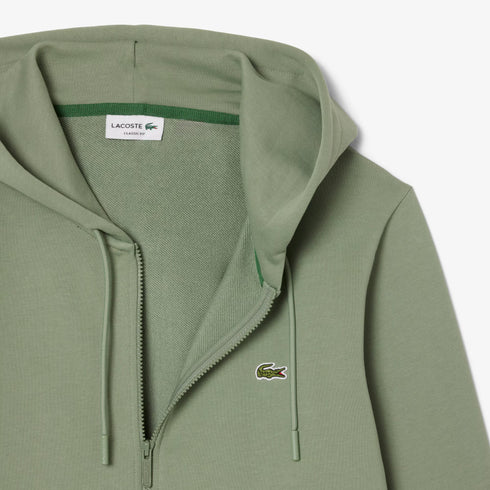 LACOSTE Classic Fit Zip-Up Fleece Sweatshirt Mens Apparel
