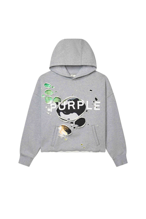 PURPLE BRAND Distressed Cropped Hoodie Mens Apparel