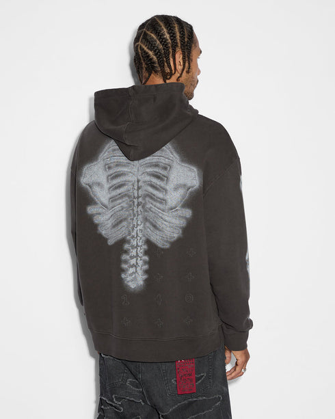 KSUBI Skeleton Biggie Hoodie Fade Blk Mens Apparel