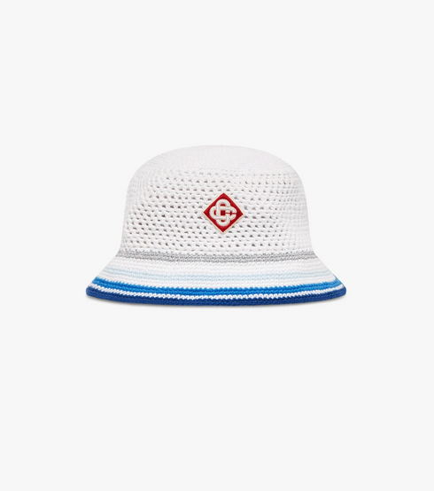 CASABLANCA Mesh Stripe Crochet Hat Accessories