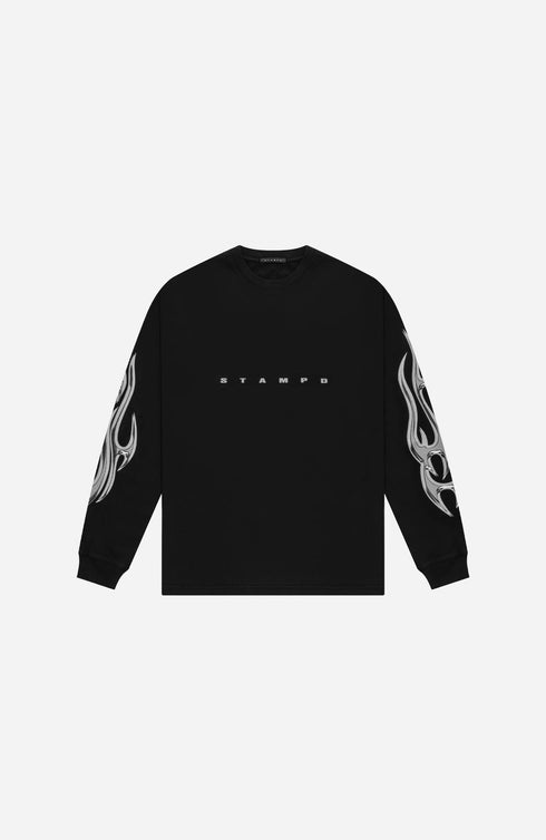STAMPD Chrome Flame Ls Relaxed Tee Mens Apparel