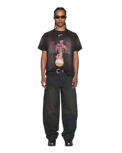 KSUBI H.W.R Sid Ss Tee Sunbleach Blk Men's Apparel