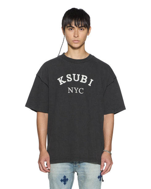 KSUBI Laybel Ekcess Ss Tee Washed Blk Men's Apparel