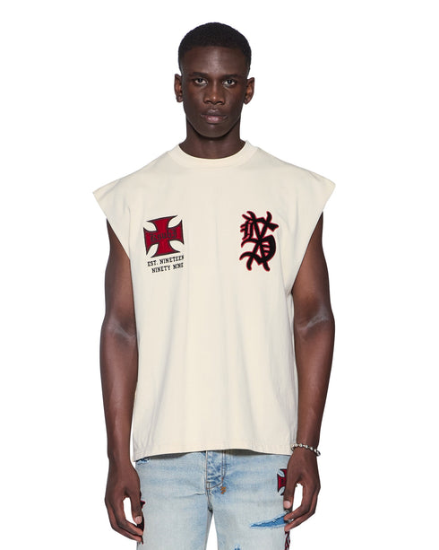 KSUBI League Ekcess Cut Off T Desert Men's Apparel