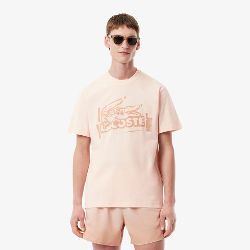 LACOSTE Printed Cotton Jersey T-Shirt Mens Apparel
