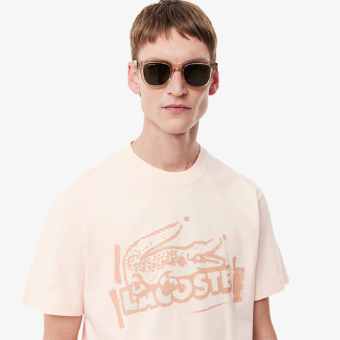 LACOSTE Printed Cotton Jersey T-Shirt Mens Apparel