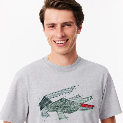 LACOSTE Heavy Cotton Crocodile Graphic T-Shirt Mens Appsrel