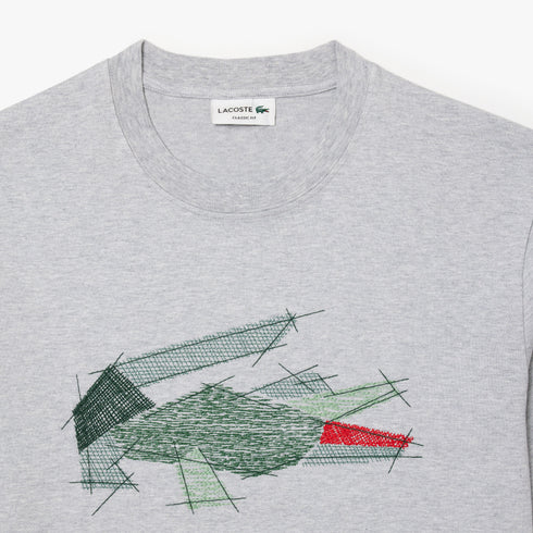 LACOSTE Heavy Cotton Crocodile Graphic T-Shirt Mens Appsrel