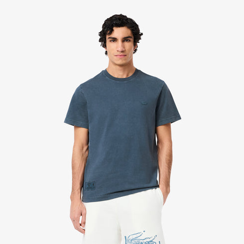 LACOSTE Washed Effect Heavy Jersey T-Shirt Mens Apparel