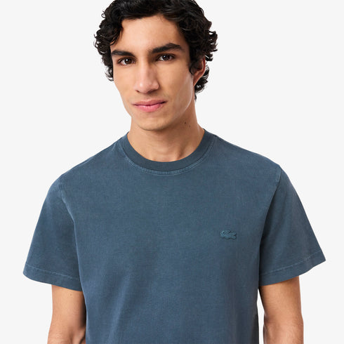 LACOSTE Washed Effect Heavy Jersey T-Shirt Mens Apparel