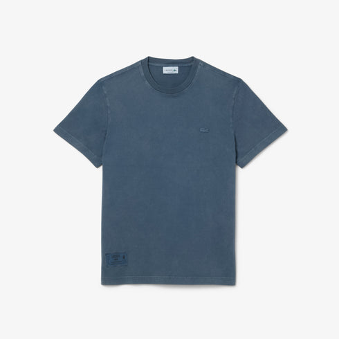 LACOSTE Washed Effect Heavy Jersey T-Shirt Mens Apparel