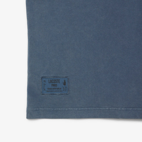 LACOSTE Washed Effect Heavy Jersey T-Shirt Mens Apparel
