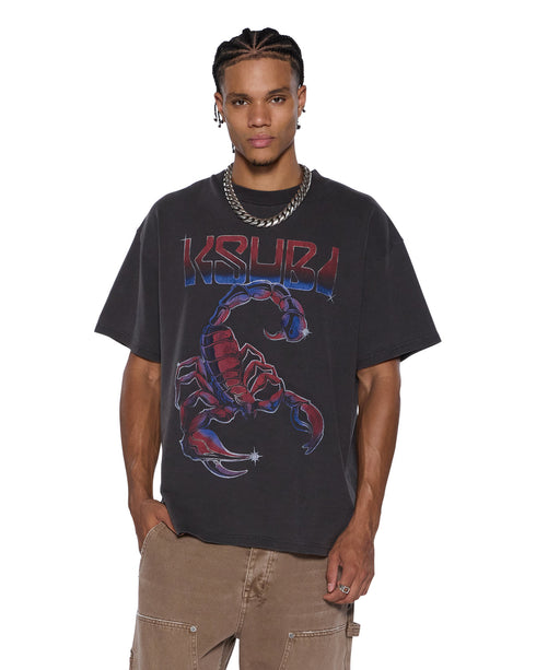 KSUBI Venom Ekcess Ss Tee Faded Blk Mens Apparel