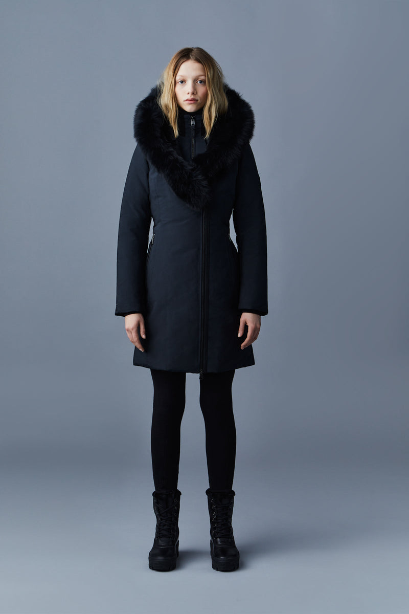 MACKAGE TRISH ダウンコート Trish, Powder Touch down coat with natural fur Signature