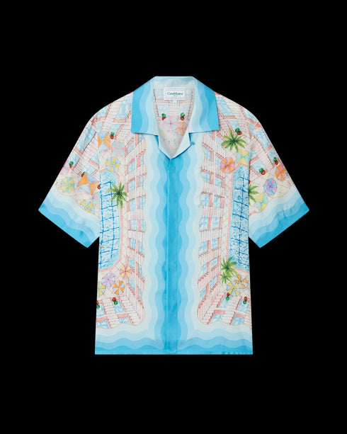 CASABLANCA Cuban Collar Short Sleeve Shirt Mens Apparel