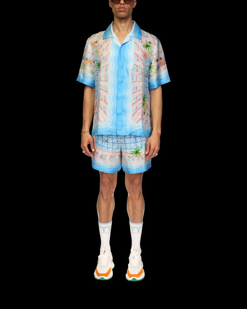 CASABLANCA Cuban Collar Short Sleeve Shirt Mens Apparel