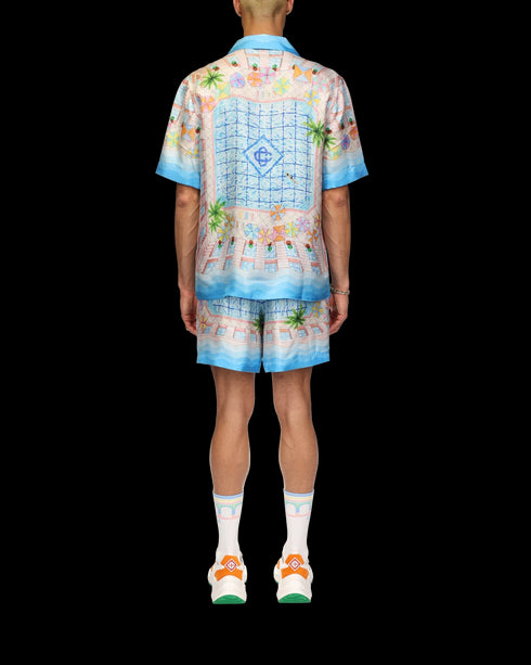 CASABLANCA Cuban Collar Short Sleeve Shirt Mens Apparel