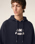 AMI PARIS Navy Cotton Hoodie With Ami Paris Patch Unisex Apparel