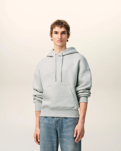 AMI PARIS Cotton Embossed Ami De Coeur Hoodie Mens Apparel